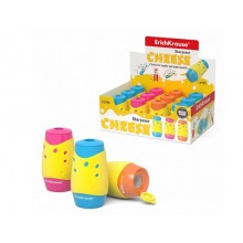 Точилка пласт. 2 отверстия ( 8 и 11 ммм) с контейнером, Cheese ErichKrause