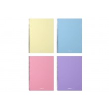 Тетрадь А4 гребень 80л # Pastel, ассорти с пластиковой обложкой, ErichKrause