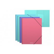 Папка на резинке А4 (246х320х5мм) , толщина - 0.6мм , до 300 листов, Matt Pastel ассорти ErichKrause