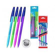 Ручки в наборе шар. 4шт R-301 Stick Neon 1.0, цвет чернил синий