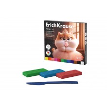 Пластилин 12цв*192г Prima Cat со стеком в коробке Erich Krause