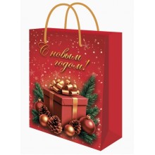 Пакет подарочный Dream cards Красный подарок 18*23*10см