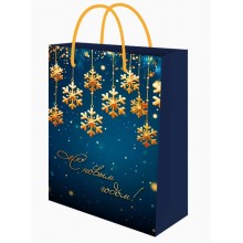 Пакет подарочный Dream cards Гирлянда из снежинок 22*31*10см