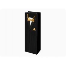 Пакет под бутылку  подарочный Dream Cards Джентельмен 12*36*8,5см мат.ламинация