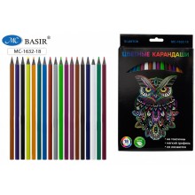 Карандаши 18 цв. СОВА пластиковые,шестигранные