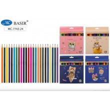 Карандаши 24 цв. КОШКИ шестигранный корпус, дерево