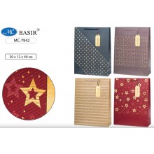 Пакет подарочный ЗВЕЗДЫ 30*12*40см