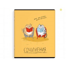 Тетрадь 48л  темат.ДЛЯ СОЧИНЕНИЙ А5+ ЛЮБОЗНАТЕЛЬНЫЕ КОТЫ вн.-блок