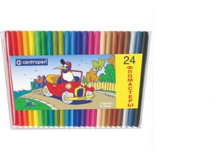 Фломастеры 24цв. 7790/24  ПИНГВИНЫ  Centropen в пласт. упаковке